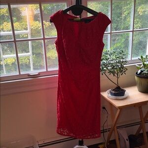 Adrianna Papell Vibrant Red Midi Dress